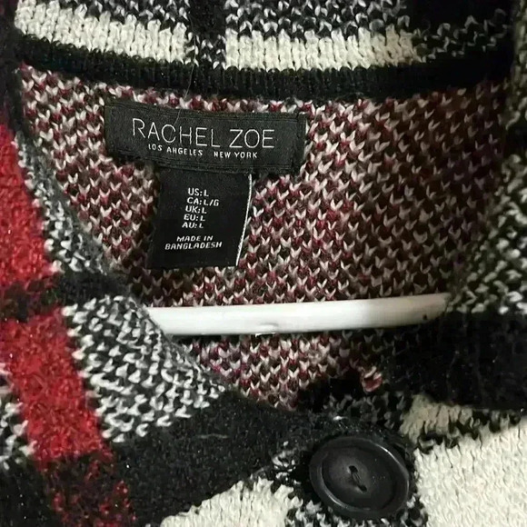 Rachel Zoe knit plaid shacket sweater L - Picture 4 of 7